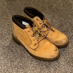 Timberland Tan Leather Boots with Black Accents